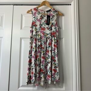 Papillon Blanc Multicolor Floral Sleeveless Dress Size S.NWT